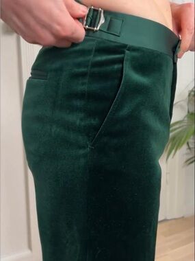 Phineas  cole green velvet pants slim formal paul Stuart size 30 made in ITALY